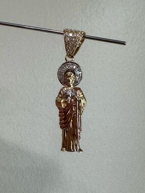 10KGold Religious Saint Pendant Necklace Charm - Jewelry